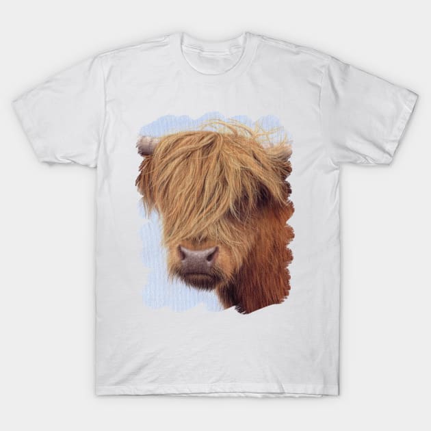 Highland Cow Painting T-Shirt by rachelstribbling
